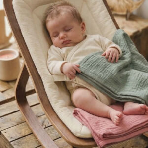 Couverture bébé en gaze de coton personnalisée – Douce, légère et faite main